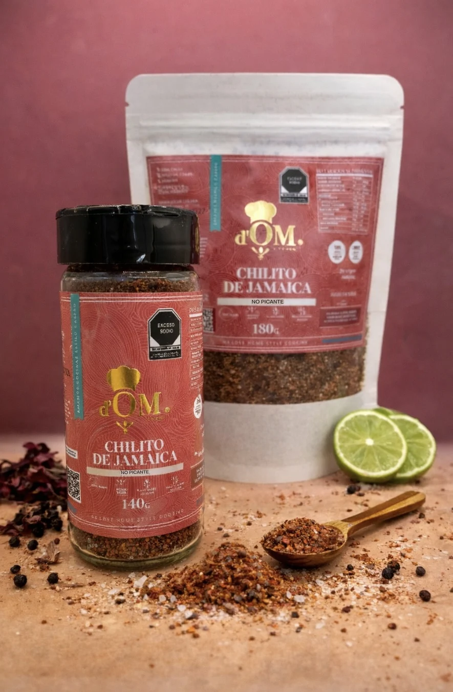 Combo | Bolsa Refill - 180 Gramos De Chilito de Jamaica Y Salero De Vidrio 140 Gramos No Picante